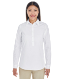 DP610W Devon & Jones Ladies' Perfect Fit™ Half-p in White