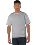 T105 Champion Logo Heritage Jersey T-Shirt in Oxford gray