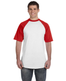 423 Augusta Sportswear Adult Short-Sleeve Baseball in White/ red