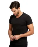 US Blanks US2200 Men's V-Neck T-shirt in Black