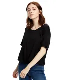 US Blanks US309 Modal Flowy Crop Top in Black