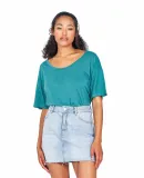 US Blanks US309 Modal Flowy Crop Top in Capri blue