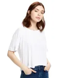 US Blanks US309 Modal Flowy Crop Top in White