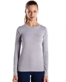 US Blanks US190 Women's Long Sleeve Tee HEATHER GREY