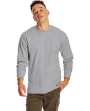 5186 Hanes 6.1 oz. Ringspun Cotton Long-Sleeve Bee in Ash