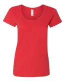 Gildan 64550L Softstyle Women's Deep Scoopneck T-S RED