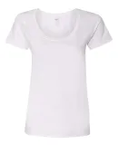 Gildan 64550L Softstyle Women's Deep Scoopneck T-S WHITE