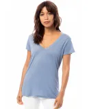 Alternative 2894 Slinky Melange Burnout Jersey V-N in Stonewash blue