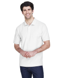 D100 Devon & Jones Men's Pima Pique Short-Sleeve P in White