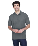 D100 Devon & Jones Men's Pima Pique Short-Sleeve P in Graphite