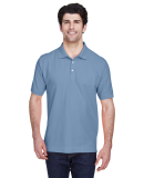 D100 Devon & Jones Men's Pima Pique Short-Sleeve P in Slate blue