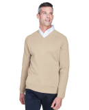 D475 Devon & Jones Men's V-Neck Sweater in Stone