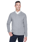 D475 Devon & Jones Men's V-Neck Sweater in Grey heather