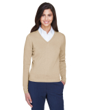 D475W Devon & Jones Ladies' V-Neck Sweater in Stone