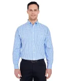 UltraClub 8385 Men's Medium-Check Woven LIGHT BLUE