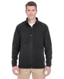 UltraClub 8185 Men's Cool & Dry Full-Zip Microflee BLACK