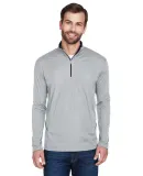 UltraClub 8230 Men's Cool & Dry Sport Quarter-Zip  GREY