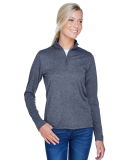 UltraClub 8618W Ladies' Cool & Dry Heathered Perfo NAVY HEATHER