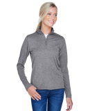 UltraClub 8618W Ladies' Cool & Dry Heathered Perfo CHARCOAL HEATHER