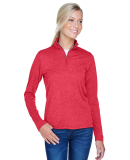 UltraClub 8618W Ladies' Cool & Dry Heathered Perfo RED HEATHER