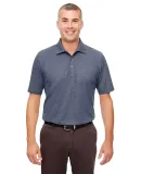 UltraClub UC100 Men's Heathered Pique Polo NAVY HEATHER