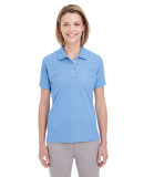 UltraClub UC100W Ladies' Heathered Pique Polo COLMBIA BLU HTHR