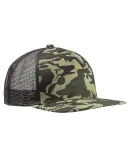 Big Accessories BX025 Surfer Trucker Cap in Forest camo/ blk