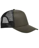 Big Accessories BX025 Surfer Trucker Cap in Olive/ black