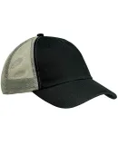 Big Accessories BA601 Washed Trucker Cap in Black / gray