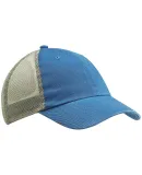 Big Accessories BA601 Washed Trucker Cap in Blue/ gray