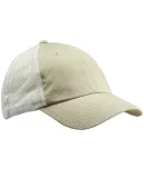 Big Accessories BA601 Washed Trucker Cap in Stone/ white