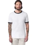 Alternative 5103BP Men's Keeper Ringer Tee in White/ black