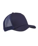 BX010 Big Accessories 5-Panel Twill Trucker Cap in Navy