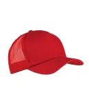 BX010 Big Accessories 5-Panel Twill Trucker Cap in Red