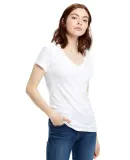 US Blanks US120 Ladies' 4.3 oz. Short-Sleeve V-Nec in White