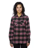 Burnside 5210 Women's Yarn-Dyed Long Sleeve Flanne in Red