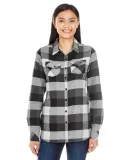 Burnside 5210 Women's Yarn-Dyed Long Sleeve Flanne in Black