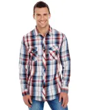 Burnside 8202 Long Sleeve Plaid Shirt in Red