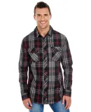 Burnside 8202 Long Sleeve Plaid Shirt in Red/ black