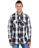 Burnside 8202 Long Sleeve Plaid Shirt in White/ black