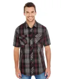 Burnside 9202 Plaid Short Sleeve Shirt RED/ BLACK