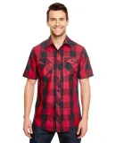 Burnside 9203 Buffalo Plaid Short Sleeve Shirt in Red/ black