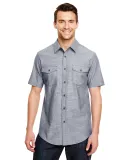 Burnside 9255 Chambray Short Sleeve Shirt in Dark denim