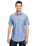 Burnside 9255 Chambray Short Sleeve Shirt in Light denim