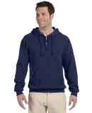 Jerzees 994MR NuBlend Quarter-Zip Hooded Sweatshir in J navy