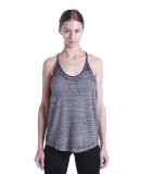 Ladies' Burnout Y-Back Ringer Tank TRI GRY/ TRI NVY