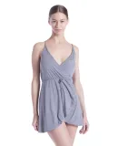 Ladies' Modal Wrap Dress HEATHER GREY