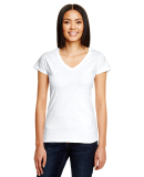 49 380VL Women's Lightweight Fitted V-Neck Tee WHITE