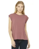 8804 Women's Flowy Muscle Tank with Rolled Cuffs in Mauve