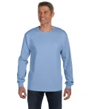 52 5596 Tagless Long Sleeve T-Shirt with a Pocket in Light blue